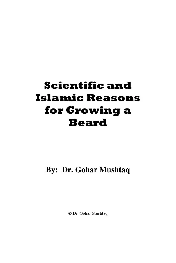 Scientific & Islamic Reasons for Growing a Beard, A comprehensive guide by Dr. Gohar Mushtaq preview 2